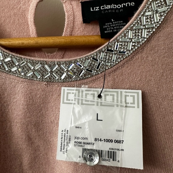 NWT...Liz Claiborne Beaded-Neck Sweater - Picture 2 of 4